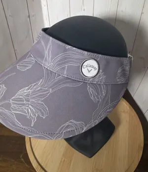 Callaway Women Sun Visor Hat Golf Adjustable Purple Floral Pickleball Tennis Euc thumbnail 1