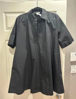 COS Black Short Sleeve Shirt Dress with PocketsSz EU36 thumbnail 1
