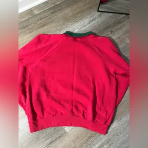 VTG Valorie Folk Art Christmas Sweatshirt Embroidered Gingerbread Red Green S M thumbnail 10