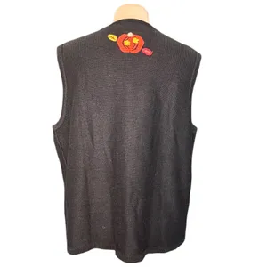 Vintage Karen Scott Halloween Sweater Vest Hand Embroidered Ghost Pumpkin Witch thumbnail 7