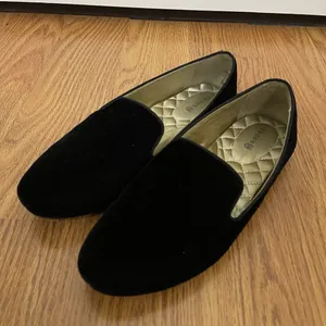Sold🎉Birdies black velvet starling flat slip on casual loafers size US 7 thumbnail 2