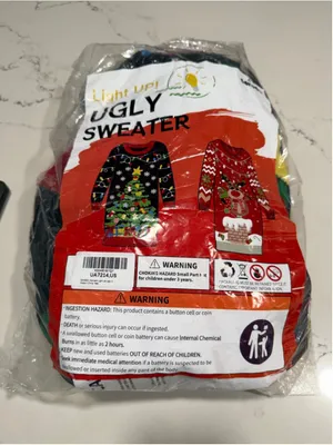 NEW Ugly Christmas Tree Sweater Dress Light Up LED M thumbnail 4