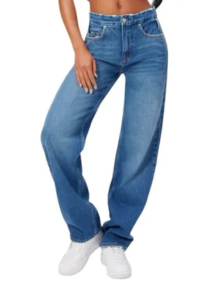 Good American - Good ‘90s Relaxed Jeans Blue Rigid Denim Sz 8 thumbnail 1