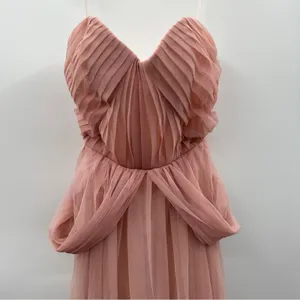 Birdy Grey‎ NWT Christina Dress Women's Size Small Rose Quartz Tulle Convertible thumbnail 6