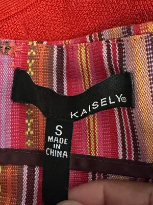 Kaisely multicolored striped woven cotton high-waisted shorts Size Small thumbnail 6