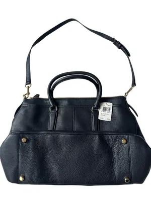 COACH Morgan Luxury Navy Pebbled Leather Satchel Shoulder Bag #F35185 thumbnail 4