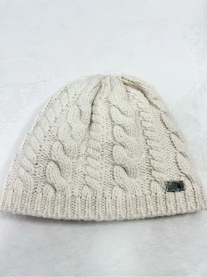 The North Face Cream Knit Beanie - Chunky Cable Style thumbnail 6