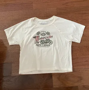 PacSun NWOT Golden Hour motorcycle parts and service graphic cropped baby tee thumbnail 1