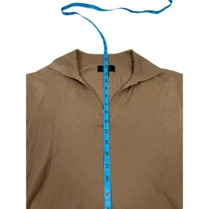 Banana Republic 100%‎ Wool Sweater Women Small Tan Collared V Neck Lightweight thumbnail 8