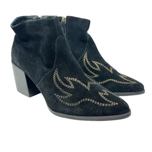 Matisse Vox Western Embroidered‎ Bootie in Black Suede Heeled Women's Size US 10 thumbnail 4