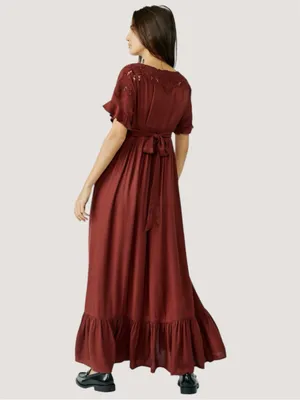 Free People Colette Maxi Dress Size Small Retail $198 Cinnamon thumbnail 2