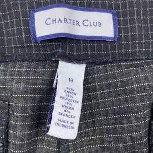 Charter Club Pants Trousers Women's Size‎ 18 Black/White Check Straight Leg thumbnail 4