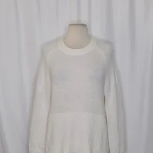 NWT!! J. CREW High Rib Pullover Sweater Wool Alpaca Solid‎ Ivory Minimalist XXS thumbnail 3