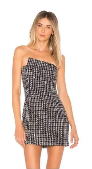 NBD Tweed Strapless Isadora Mini Dress size‎ small thumbnail 1
