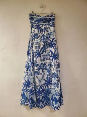 FARM Rio Sweet Rio Maxi Dress in Blue White XXS thumbnail 2