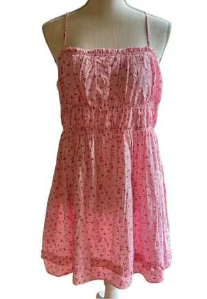 Free People Gabby Pink Floral Mini Dress Size Medium SKU#C24127 thumbnail 1