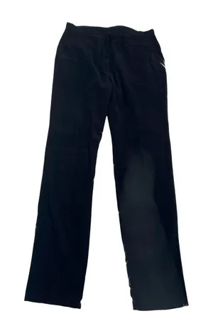 Vintage Express Blues Women's Sz 9/10 Straight Leg Pant Black Faux Suede Stretch thumbnail 1