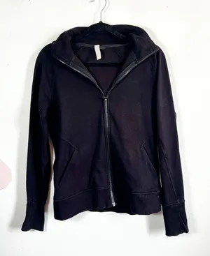 ATHLETA Triumph Hoodie Sweatshirt Jacket Full Zip Size M Black‎ Gym Workout thumbnail 1