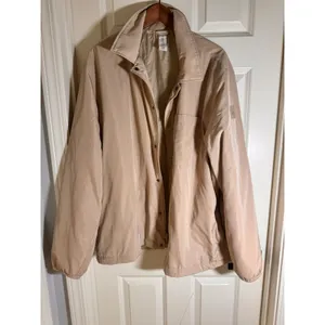 Alo Yoga Womens Tan San Dune Snap Front Coaches Jacket XL thumbnail 2