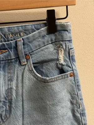 American Eagle Curvy ’90s Bootcut Slit‎ Hem Denim Jeans Light Minimalist AE Chic thumbnail 7
