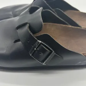 Birkenstock London Black Leather Clogs EU 38 L7 M5 Closed Toe Shoes thumbnail 3