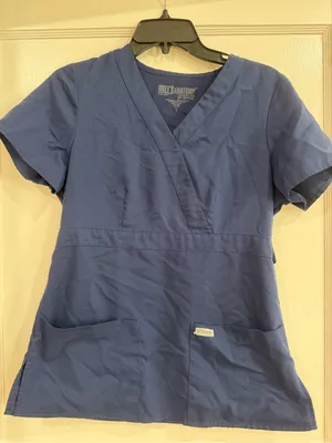 Grey's Anatomy Navy Medical Scrub Top by Barco thumbnail 1