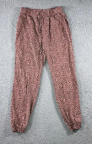 PINK Victoria's Secret Leopard Print Jogger Pants Women‎ XS Elastic Drawstring thumbnail 1