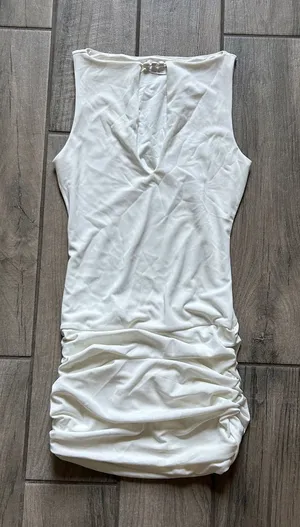 Lovers + Friends White Ruched Mini Dress thumbnail 1