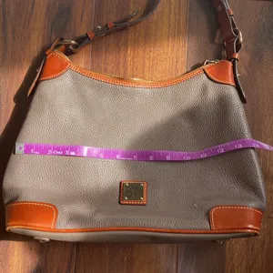 Dooney and Bourke Taupe Elephant Gray Pebbled Leather Shoulder Bag thumbnail 15