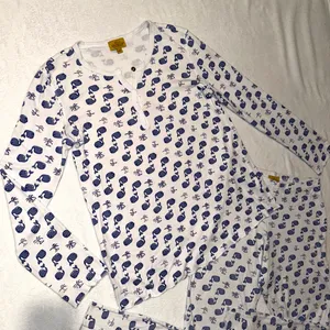 Roller Rabbit Moby Blue Whale Pajama Set size Adult XS thumbnail 4