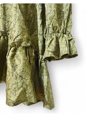 NWT Disturbia Women’s Arda Virago Crinkle Green Olive V-Neck Mini Dress Size 10 thumbnail 11