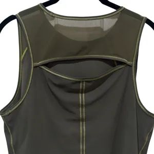 LuLuLemon Olive Green Mesh Detail Athletic Tennis Pickleball‎ Crop Tank Size S/M thumbnail 5
