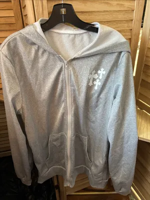 SHEIN Light Gray Zip Hoodie with Hood Medium thumbnail 1
