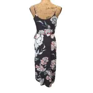 1.STATE Floral Faux Wrap Maxi Dress Gray White Coral‎ Summer Resort Wear Size 6 thumbnail 5
