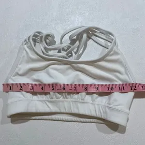 Athleta White Strappy Sports Bra XS Yoga Pilates Activewear thumbnail 6