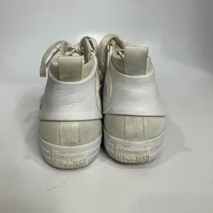 Converse Sloane mid top sneakers leather canvas white womens size‎ 6.5 punk thumbnail 4