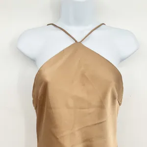 Billy J Womens Chiara‎ Satin Halter Bridesmaid Slip Maxi Bridesmaid Dress Size 8 thumbnail 4