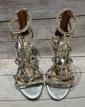 ALDO Norta Sparkling Stilettos Glass Mirror Caged Heels Sandal 4” Pumps 7 thumbnail 1
