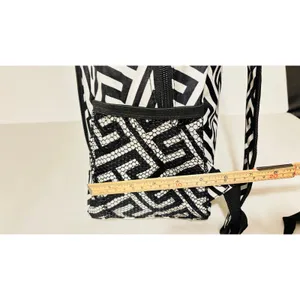 Retro vibe White/black chevron full sz backpack padded book bag school work sack thumbnail 7