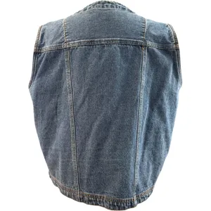 Vintage Bill Bass jean blue denim vest 1X thumbnail 10