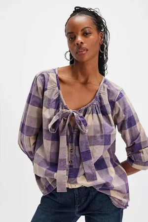 Free people Big Bow Plaid Pullover thumbnail 1