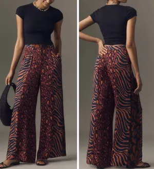 Lowry Farm Pants Farm Rio Mixed Print Wide-Leg Pants, Size S thumbnail 2