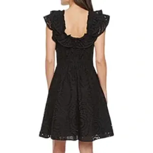 Ryegrass Sz XL Eyelet Ruffle Mini Dress‎ Black Coquette Feminine 100% Cotton thumbnail 11