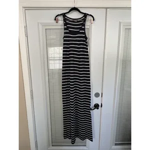 VINCE Dress Women's XXS Navy Blue White Striped Cotton‎ Sleeveless Tank Maxi thumbnail 4