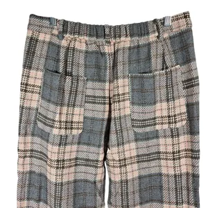 AREA STARS Plaid Wide Leg Pants Trousers Womens‎ Large Pink Grey Flannel Blend thumbnail 4