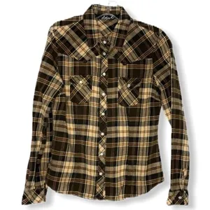 Active Western Cut Flannel Shirt Brown Size XS thumbnail 2