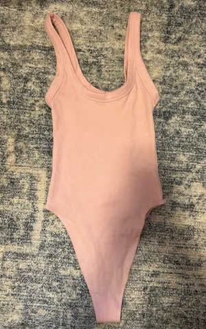 ZARA Pink Ribbed Bodysuit thumbnail 1