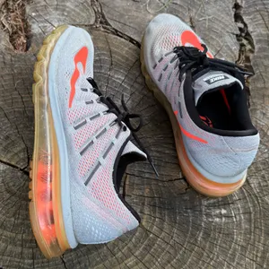 Nike Air Max 2016 gray sneakers with orange Nike swoosh #airmax #running women size 10.5 thumbnail 4