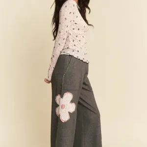 Davi & Dani Ribbon Bow Lace Hem Long Sleeve‎ Mesh Layering Top thumbnail 9