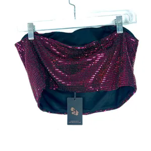 NWT Sincerely Jules Sequin Corset Crop Top Removable Straps Size Large L NEW thumbnail 5